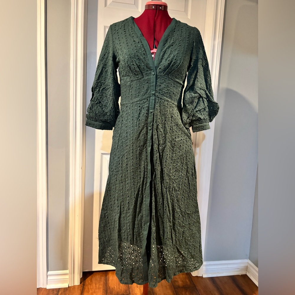 Listicle Forest Green Long Sleeve Dress